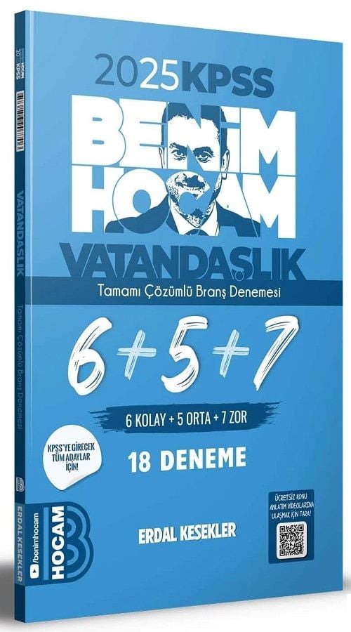 Benim Hocam 2025 KPSS Vatandaşlık 18 Deneme Çözümlü - Erdal Kesekler Benim Hocam Yayınları
