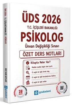 GYS Akademi 2026 GYS ÜDS İçişleri Bakanlığı Psikolog Özet Ders Notları Görevde Yükselme Ünvan Değişikliği GYS Akademi