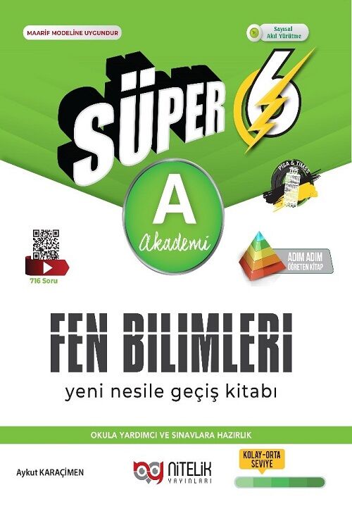 Nitelik 6. Sınıf Fen Bilimleri Süper A Akademi Yeni Nesile Geçiş Kitabı Nitelik Yayınları