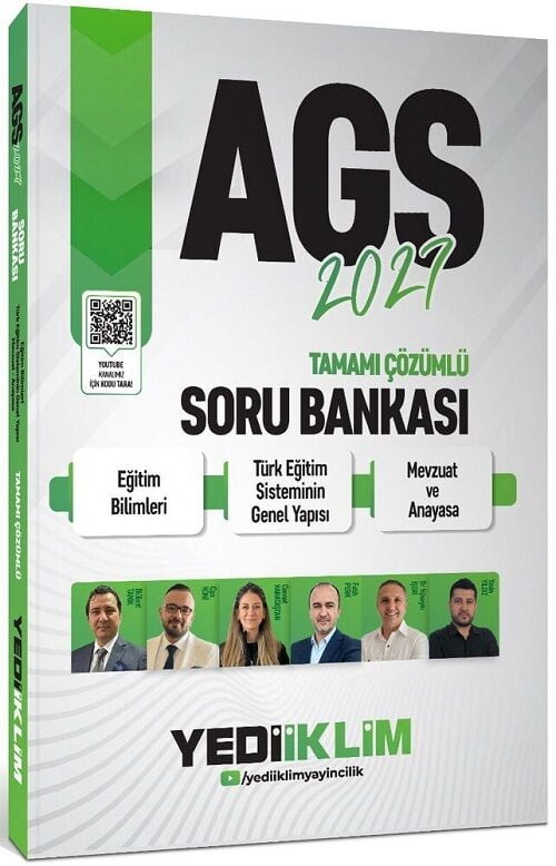 Yediiklim 2027 MEB-AGS Eğitim Bilimleri, Türk Eğitim Sisteminin Genel Yapısı, Mevzuat ve Anayasa Soru Bankası Çözümlü - Bülent Tanık, Can Köni Yediiklim Yayınları