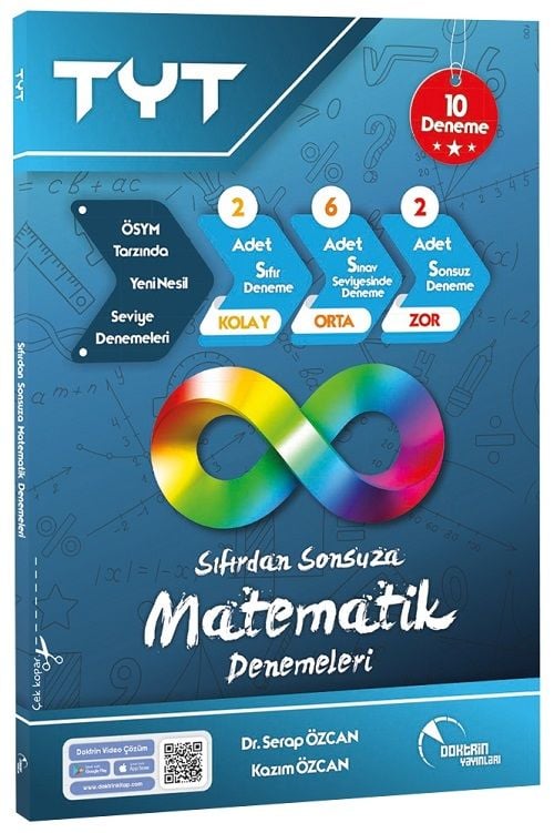 Doktrin YKS TYT Matematik Sıfırdan Sonsuza 10 Deneme Video Çözümlü - Kazım Özcan Doktrin Yayınları