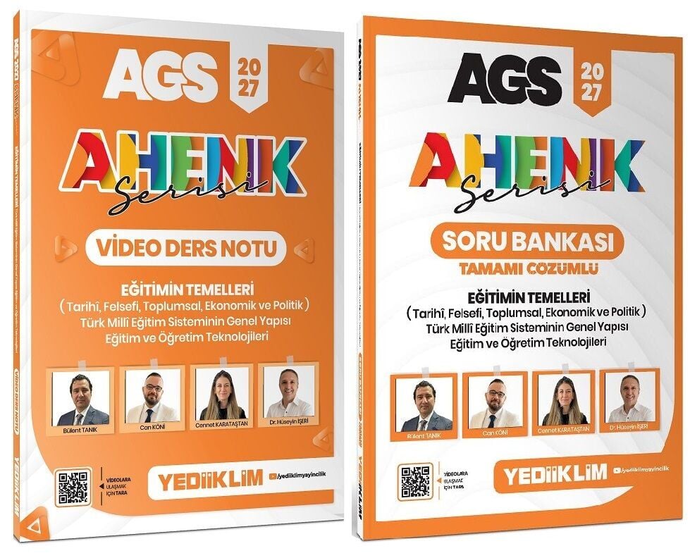 Yediiklim 2027 MEB-AGS Eğitimin Temelleri Video Ders Notu + Soru Bankası 2 li Set Ahenk Serisi - Bülent Tanık, Can Köni Yediiklim Yayınları