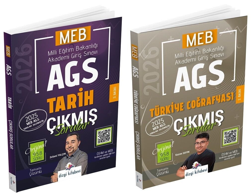 Dizgi Kitap 2026 MEB-AGS Tarih + Türkiye Coğrafyası Çıkmış Sorular 2 li Set Dizgi Kitap
