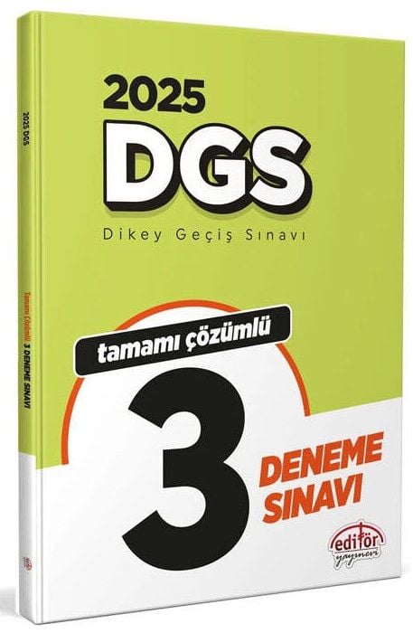 SÜPER FİYAT - Editör 2025 DGS 3 Deneme Çözümlü Editör Yayınları