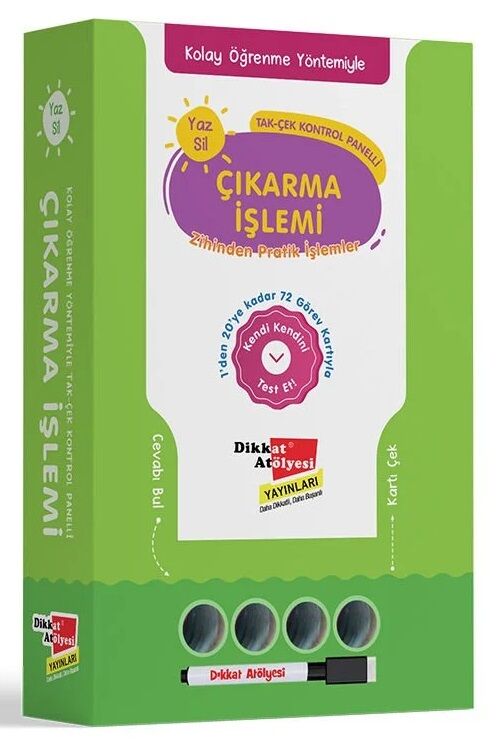 Kolay Öğrenme Yöntemiyle Yaz Sil Çıkarma İşlemi Oyunu Dikkat Atölyesi Yayınları