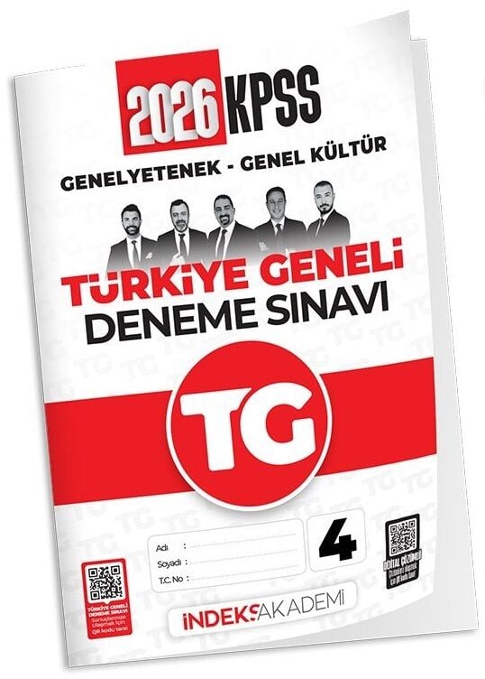 İndeks Akademi 2026 KPSS TG-4 Türkiye Geneli Deneme Genel Yetenek Genel Kültür Çözümlü İndeks Akademi Yayıncılık