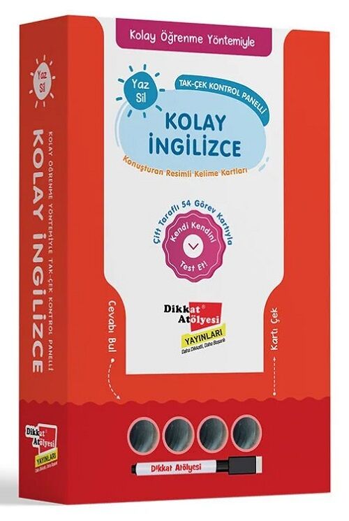 Kolay Öğrenme Yöntemiyle Yaz Sil Kolay İngilizce Oyunu Dikkat Atölyesi Yayınları