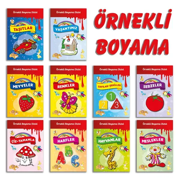 Örnekli Boyama Dizisi 10 Kitap Set Parıltı Yayınları