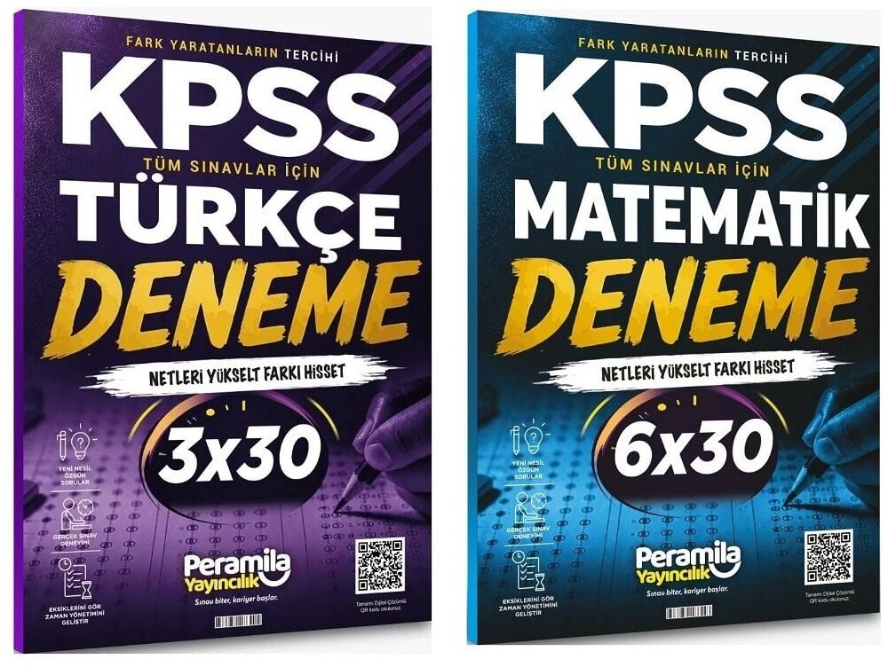 Peramila KPSS Türkçe + Matematik 9 Deneme 2 li Set Peramila Yayıncılık