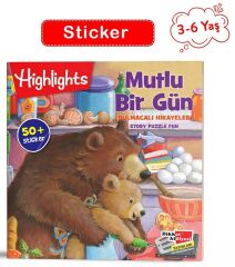 3-6 Yaş Mutlu Bir Gün - Sticker Bulmacalı Hikayeler Dikkat Atölyesi Yayınları