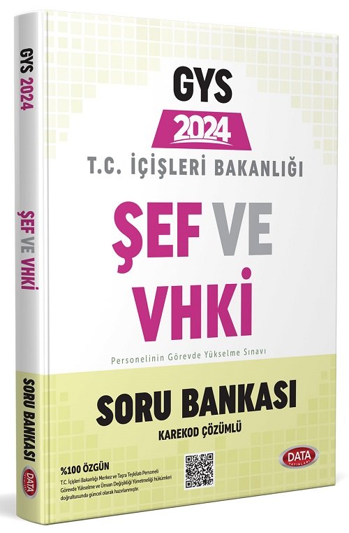 SÜPER FİYAT - Data 2024 GYS İçişleri Bakanlığı Şef ve VHKİ Soru Bankası Görevde Yükselme Data Yayınları