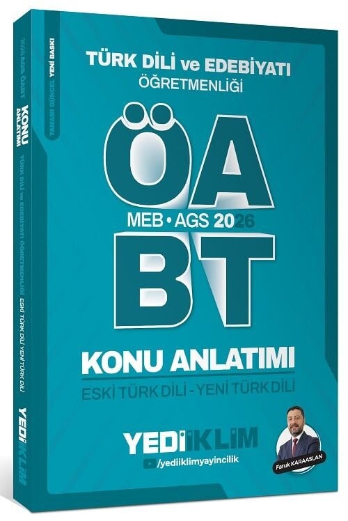 Yediiklim 2026 ÖABT MEB-AGS Türk Dili ve Edebiyatı Eski Türk Dili, Yeni Türk Dili Konu Anlatımı - Faruk Karaaslan Yediiklim Yayınları
