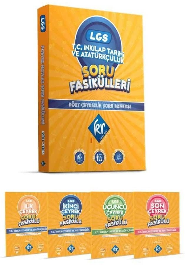 KR Akademi 8. Sınıf LGS TC İnkılap Tarihi ve Atatürkçülük Soru Fasikülleri Dört Çeyreklik Soru Bankası KR Akademi