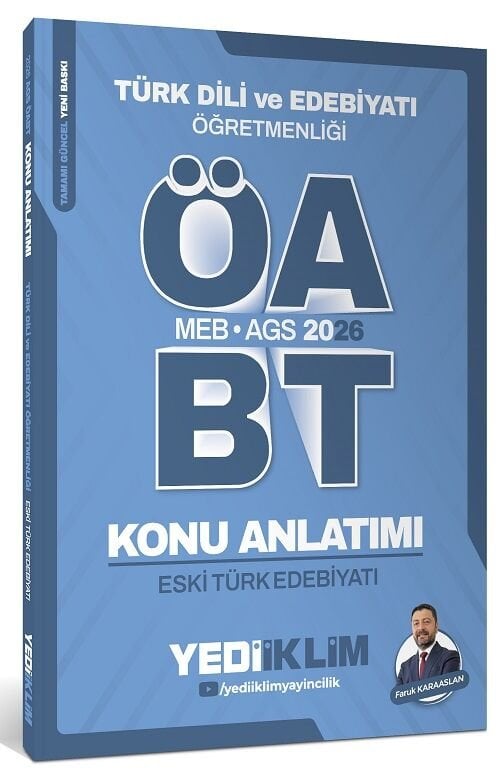 SÜPER FİYAT - Yediiklim 2026 ÖABT MEB-AGS Türk Dili ve Edebiyatı Eski Türk Edebiyatı Konu Anlatımı - Faruk Karaaslan Yediiklim Yayınları