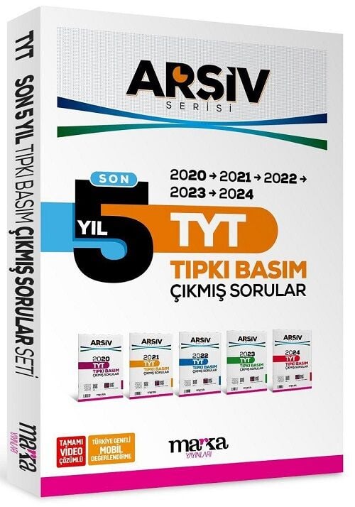 Marka 2025 YKS TYT Çıkmış Sorular Son 5 Yıl Tıpkı Basım Arşiv Serisi Çözümlü Marka Yayınları