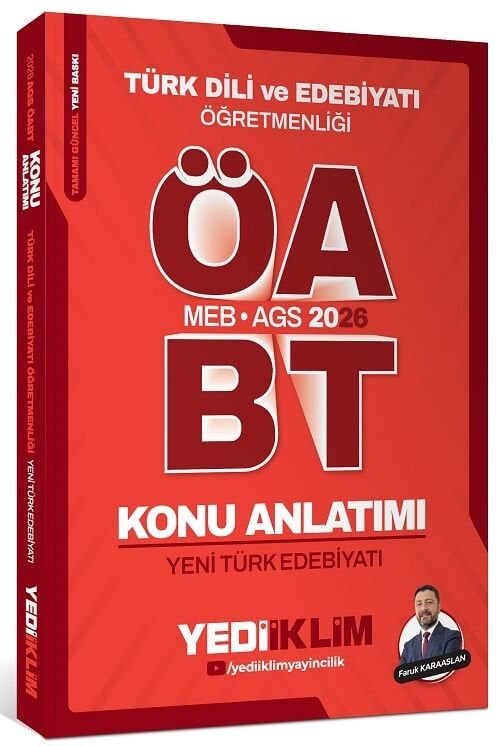 SÜPER FİYAT - Yediiklim 2026 ÖABT MEB-AGS Türk Dili ve Edebiyatı Yeni Türk Edebiyatı Konu Anlatımı - Faruk Karaaslan Yediiklim Yayınları