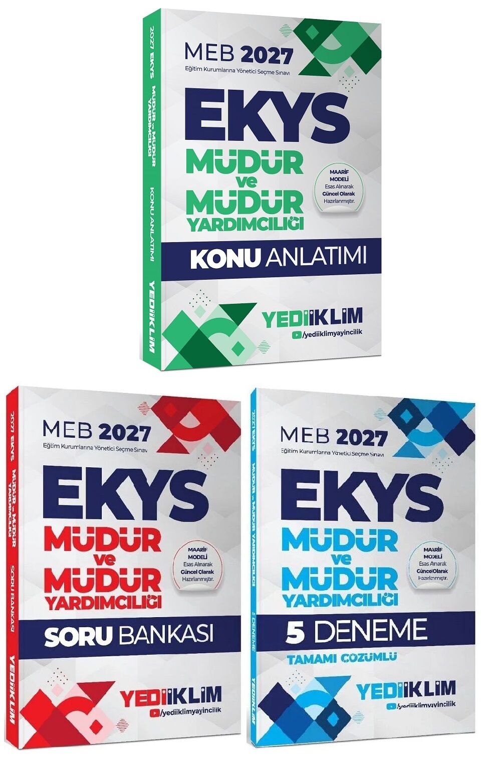 Yediiklim 2027 MEB EKYS Müdür ve Yardımcılığı Konu Anlatımlı + Soru Bankası + 5 Deneme 3 lü Set Yediiklim Yayınları
