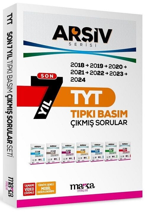 Marka 2025 YKS TYT Çıkmış Sorular Son 7 Yıl Tıpkı Basım Arşiv Serisi Çözümlü Marka Yayınları