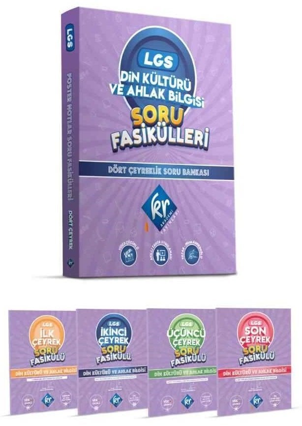 KR Akademi 8. Sınıf LGS Din Kültürü ve Ahlak Bilgisi Soru Fasikülleri Dört Çeyreklik Soru Bankası KR Akademi