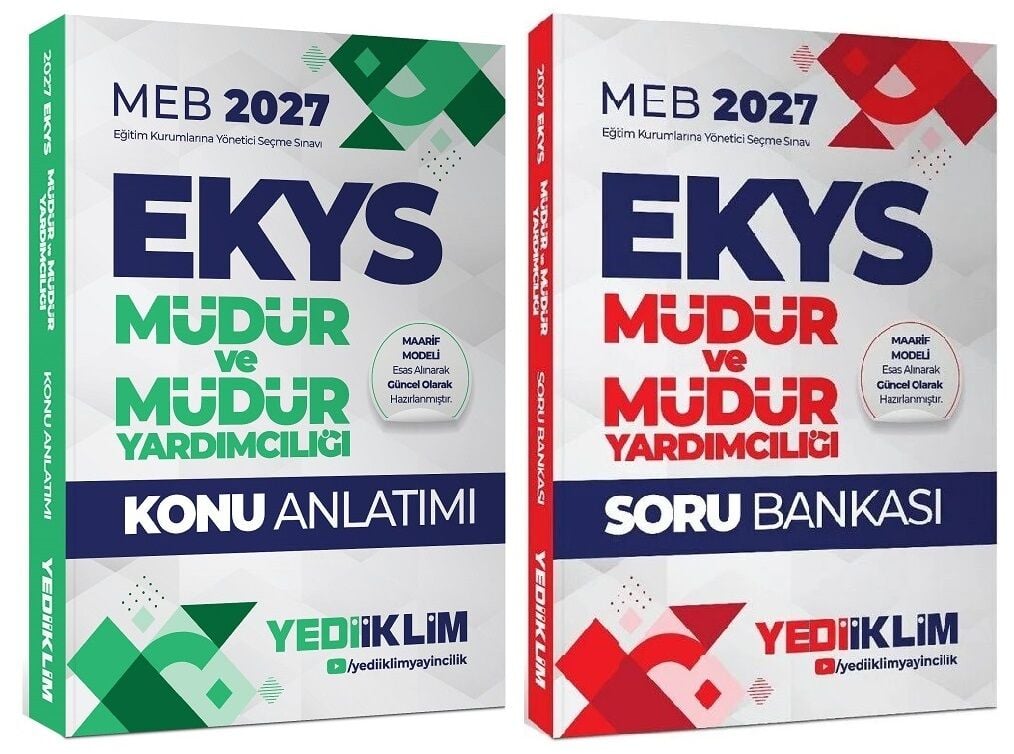 Yediiklim 2027 MEB EKYS Müdür ve Yardımcılığı Konu Anlatımlı + Soru Bankası 2 li Set Yediiklim Yayınları