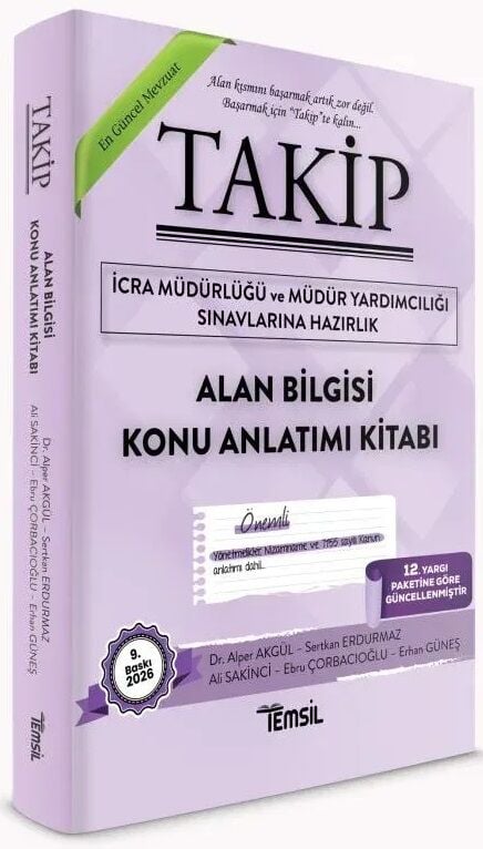 Temsil 2026 TAKİP İcra Müdürlüğü ve Yardımcılığı Alan Bilgisi Konu Anlatımı 9. Baskı Temsil Yayınları