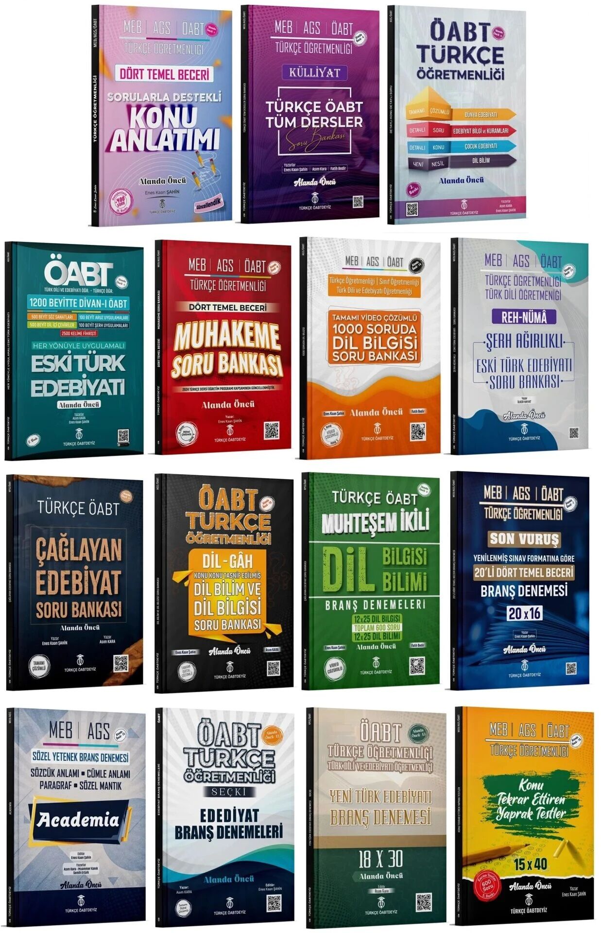 Türkçe ÖABTDEYİZ ÖABT MEB-AGS Türkçe Öğretmenliği Tüm Kitaplar 15 li Set - Enes Kaan Şahin Türkçe ÖABTDEYİZ