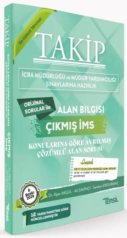 Temsil 2026 TAKİP İcra Müdürlüğü ve Yardımcılığı Alan Bilgisi Çıkmış Sorular Konularına Göre 8. Baskı Temsil Yayınları
