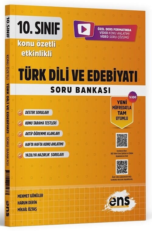 ENS Yayınları 10. Sınıf Türk Dili ve Edebiyatı Etkinlikli Soru Bankası ENS Yayınları