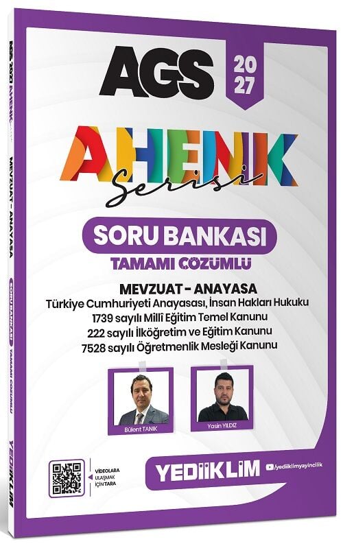 Yediiklim 2027 MEB-AGS Mevzuat-Anayasa Soru Bankası Çözümlü Ahenk Serisi - Bülent Tanık Yediiklim Yayınları