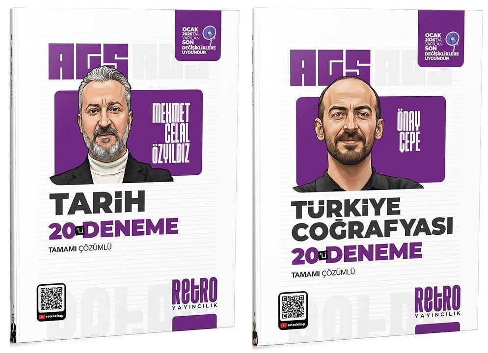 YENİ AGS - Retro 2026 MEB-AGS Tarih + Türkiye Coğrafyası 20+20 Deneme 2 li Set Retro Yayıncılık