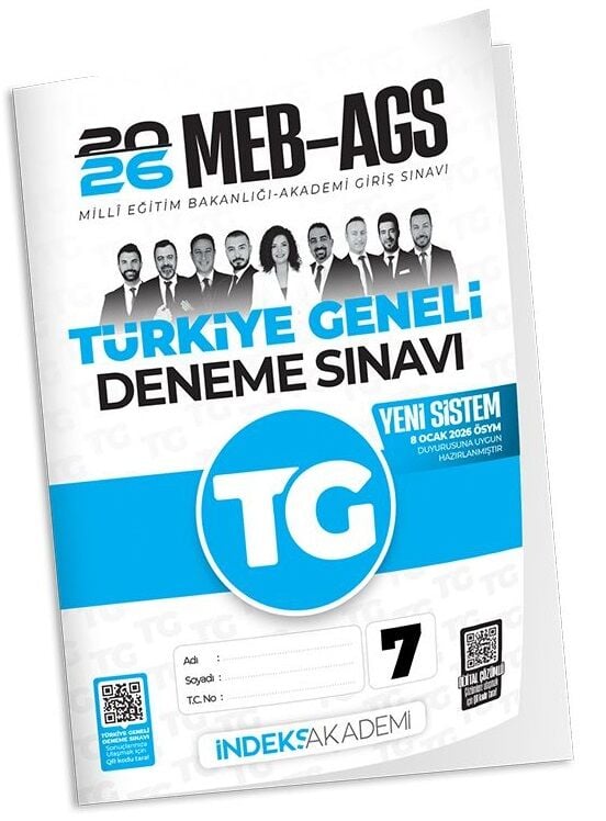 YENİ AGS - İndeks Akademi 2026 MEB-AGS TG-7 Türkiye Geneli Deneme Çözümlü İndeks Akademi Yayıncılık