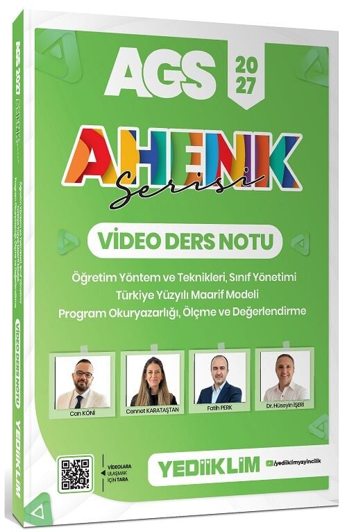 Yediiklim 2027 MEB-AGS Eğitim Bilimleri ÖYT, Sınıf Yönetimi, TYMM, Program Okuryazarlığı, Ölçme Değerlendirme Video Ders Notu Ahenk Serisi - Can Köni Yediiklim Yayınları