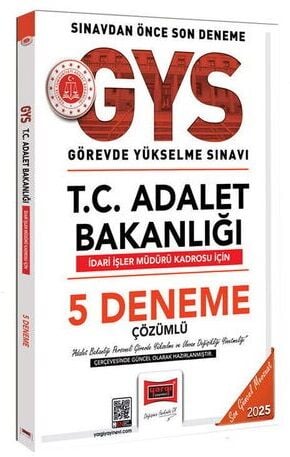 Yargı 2025 GYS Adalet Bakanlığı İdari İşler Müdürü 5 Deneme Çözümlü Görevde Yükselme Yargı Yayınları