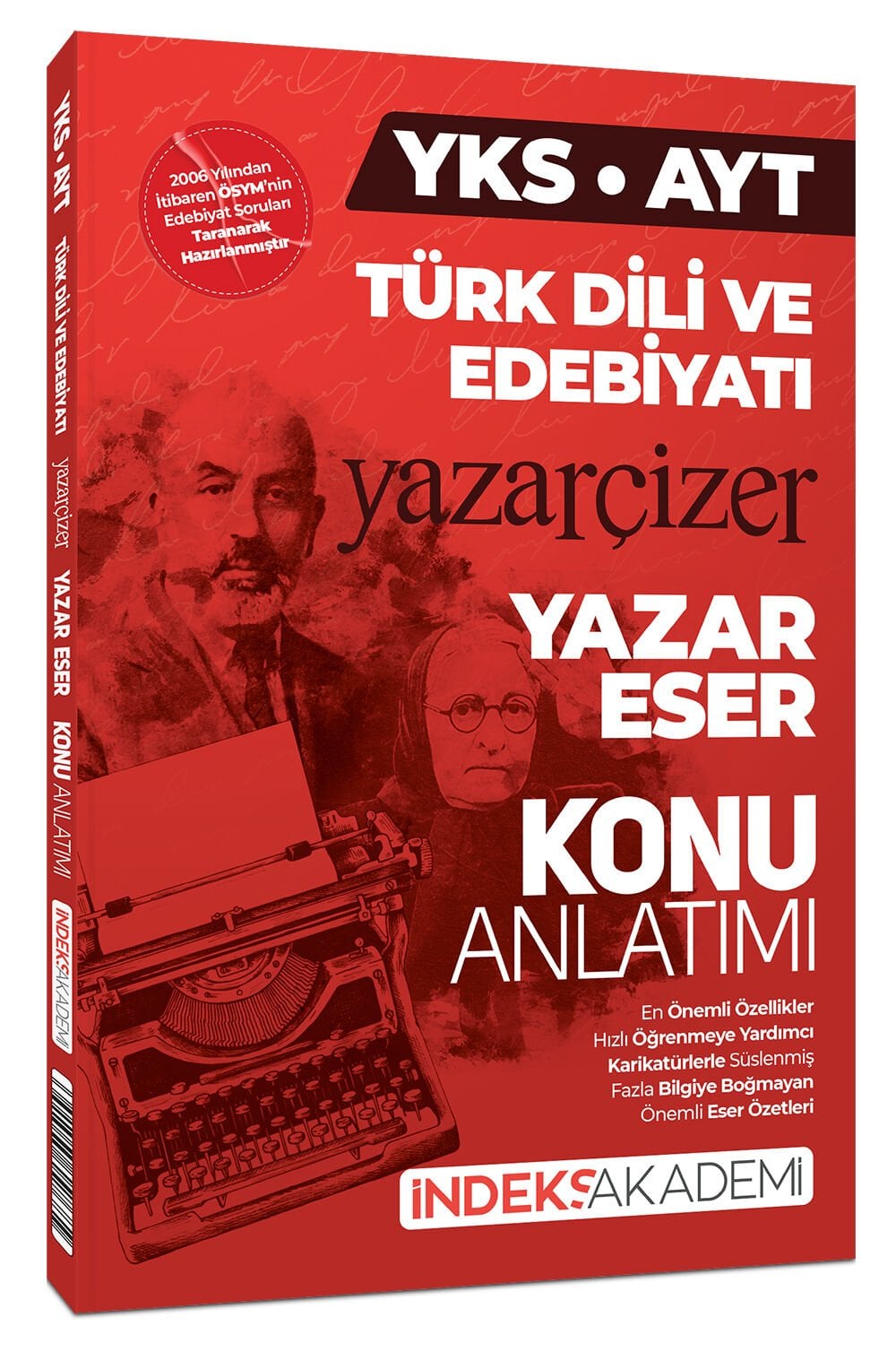 İndeks Akademi 2026 YKS AYT Türk Dili ve Edebiyatı Yazar Eser Yazar Çizer Konu Anlatımı İndeks Akademi Yayıncılık
