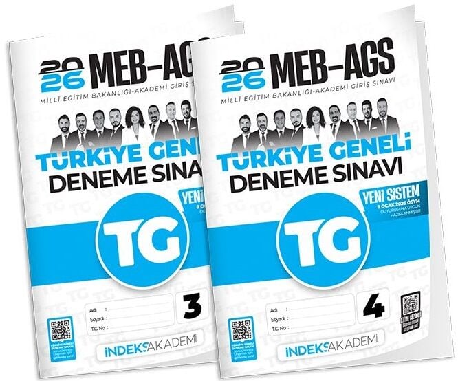 YENİ AGS - İndeks Akademi 2026 MEB-AGS TG 3-4 Türkiye Geneli Deneme 2 li Set İndeks Akademi Yayıncılık