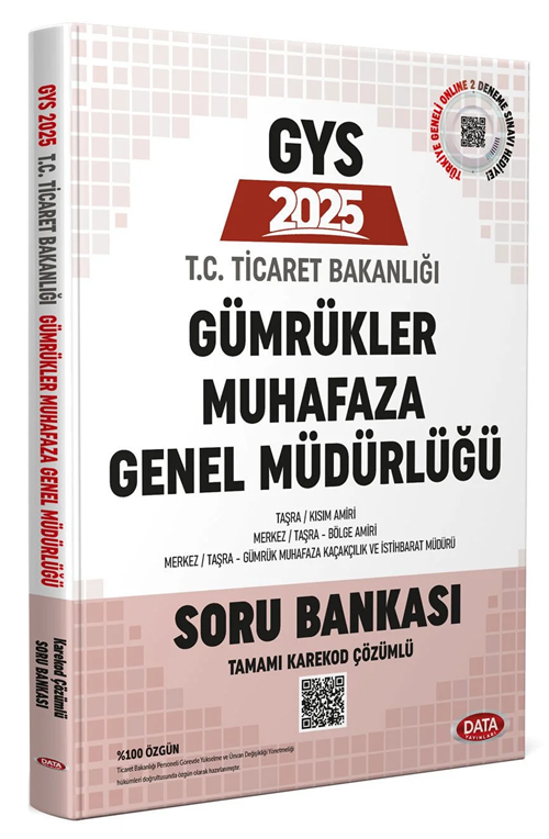 Data 2025 GYS Ticaret Bakanlığı Gümrükler Muhafaza Genel Müdürlüğü Soru Bankası Çözümlü Görevde Yükselme Data Yayınları