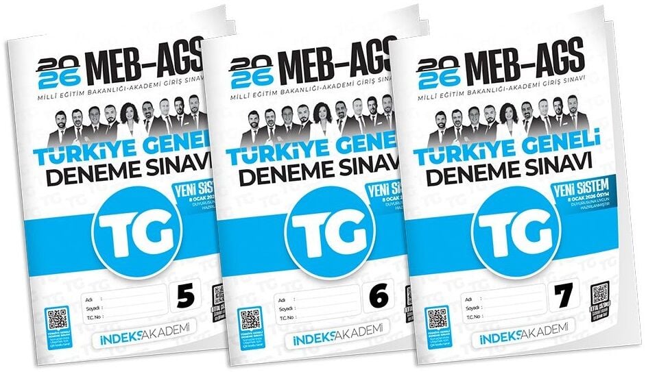 YENİ AGS - İndeks Akademi 2026 MEB-AGS TG 5-6-7 Türkiye Geneli Deneme 3 lü Set İndeks Akademi Yayıncılık