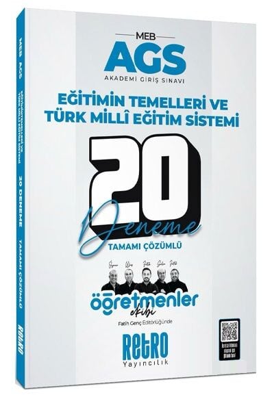 Retro 2025 MEB-AGS Eğitimin Temelleri ve Türk Milli Eğitim Sistemi Öğretmenler Ekibi 20 Deneme Çözümlü Retro Yayıncılık