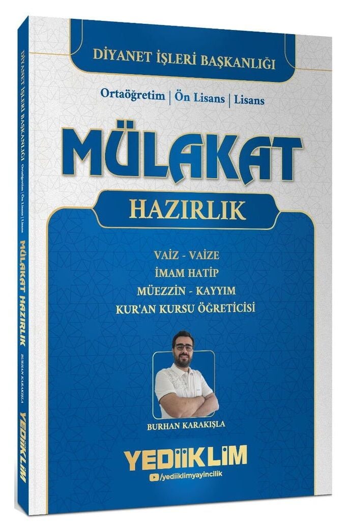 Yediiklim DİB Diyanet İşleri Başkanlığı Mülakat Hazırlık - Burhan Karakışla Yediiklim Yayınları
