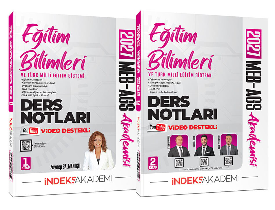 İndeks Akademi 2027 MEB-AGS Akademisi Eğitim Bilimleri ve Türk Milli Eğitim Sistemi Video Ders Notları Seti - Zeynep Salman İçli İndeks Akademi Yayıncılık
