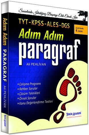 SÜPER FİYAT - Tercih Akademi KPSS ALES DGS TYT Adım Adım Paragraf Tercih Akademi Yayınları
