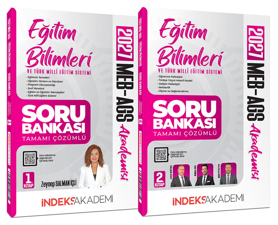 İndeks Akademi 2027 MEB-AGS Akademisi Eğitim Bilimleri ve Türk Milli Eğitim Sistemi Soru Bankası Seti Çözümlü - Zeynep Salman İçli İndeks Akademi Yayıncılık