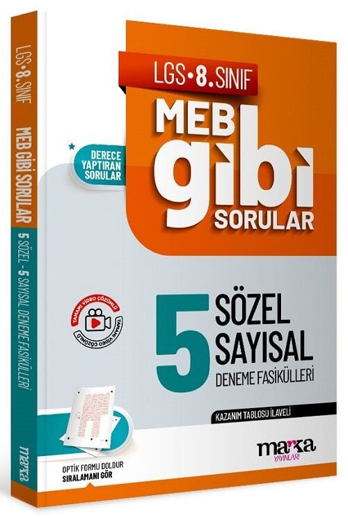 Marka LGS 8. Sınıf Sözel Sayısal MEB Gibi Sorular 5 Fasikül Deneme Çözümlü Marka Yayınları
