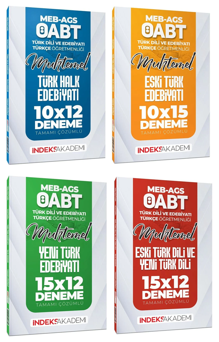 İndeks Akademi 2026 ÖABT MEB-AGS Muhtemel Türk Dili Edebiyatı-Türkçe 51 Deneme 4 lü Set İndeks Akademi Yayıncılık