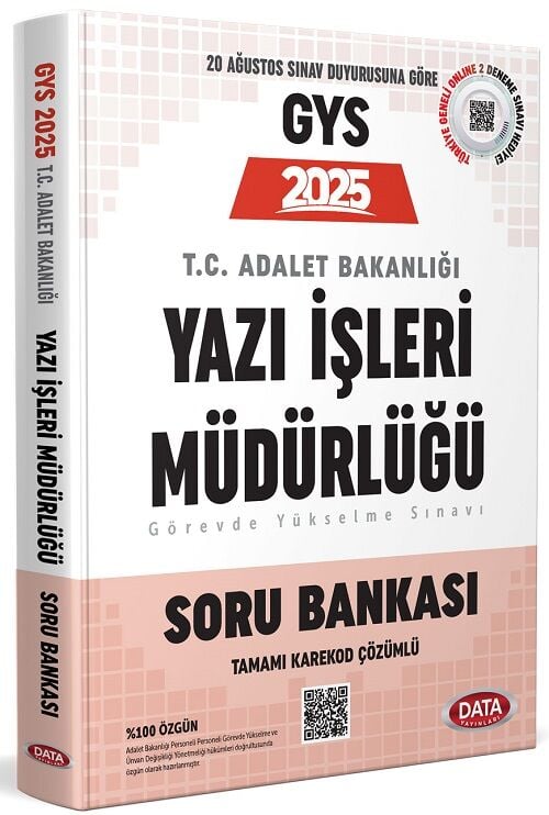 Data 2025 GYS Adalet Bakanlığı Yazı İşleri Müdürlüğü Soru Bankası Görevde Yükselme Data Yayınları