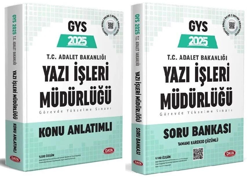Data 2025 GYS Adalet Bakanlığı Yazı İşleri Müdürlüğü Konu + Soru 2 li Set Görevde Yükselme Data Yayınları