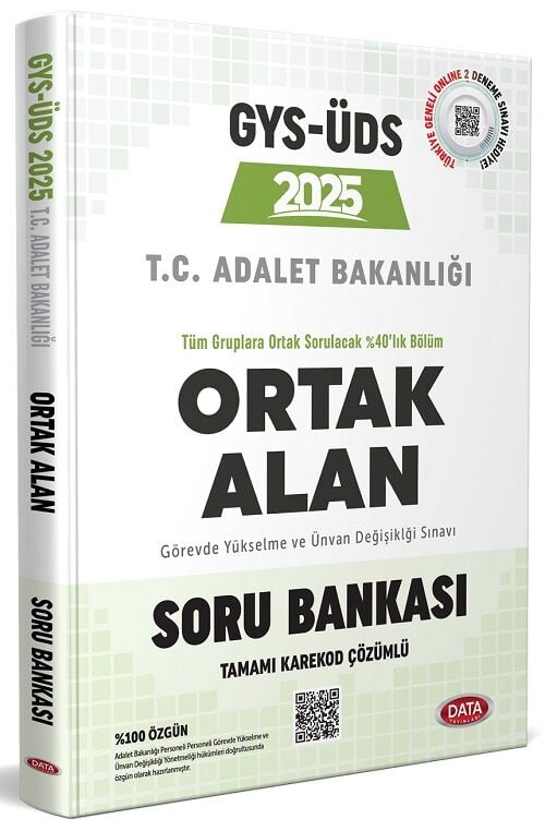 Data 2025 GYS ÜDS Adalet Bakanlığı Ortak Alan Soru Bankası Görevde Yükselme Data Yayınları