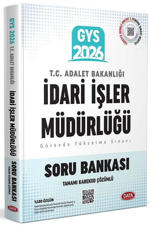 Data 2029 GYS Adalet Bakanlığı İdari İşler Müdürlüğü Soru Bankası Çözümlü Görevde Yükselme Data Yayınları