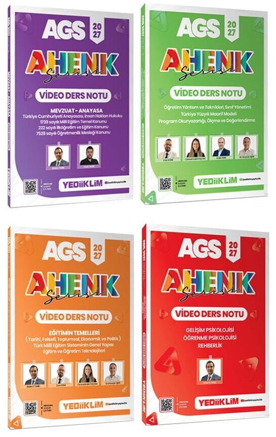 Yediiklim 2027 MEB-AGS Video Ders Notu 4 lü Set Ahenk Serisi Yediiklim Yayınları
