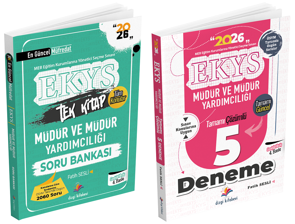 Dizgi Kitap 2026 MEB EKYS Müdür ve Yardımcılığı Soru Bankası + 5 Deneme 2 li Set - Fatih Sesli Dizgi Kitap